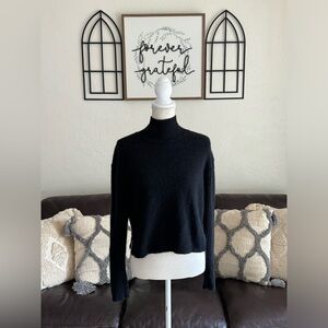 Free People Black Cashmere Turtleneck Sweater